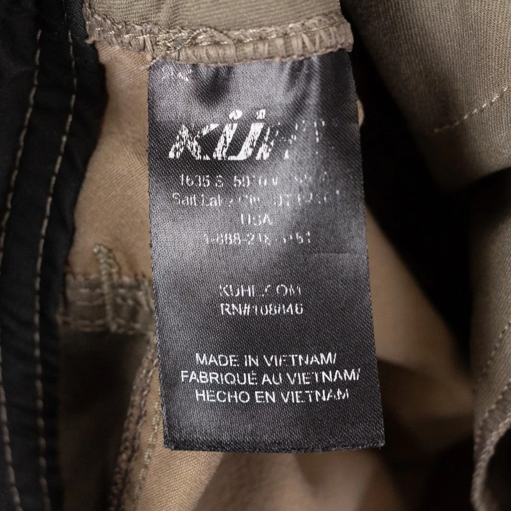 Kuhl Radikl Shorts Cargo Hiking Mens 34 Khaki Cotton Blend Stretch Tech # 5068
